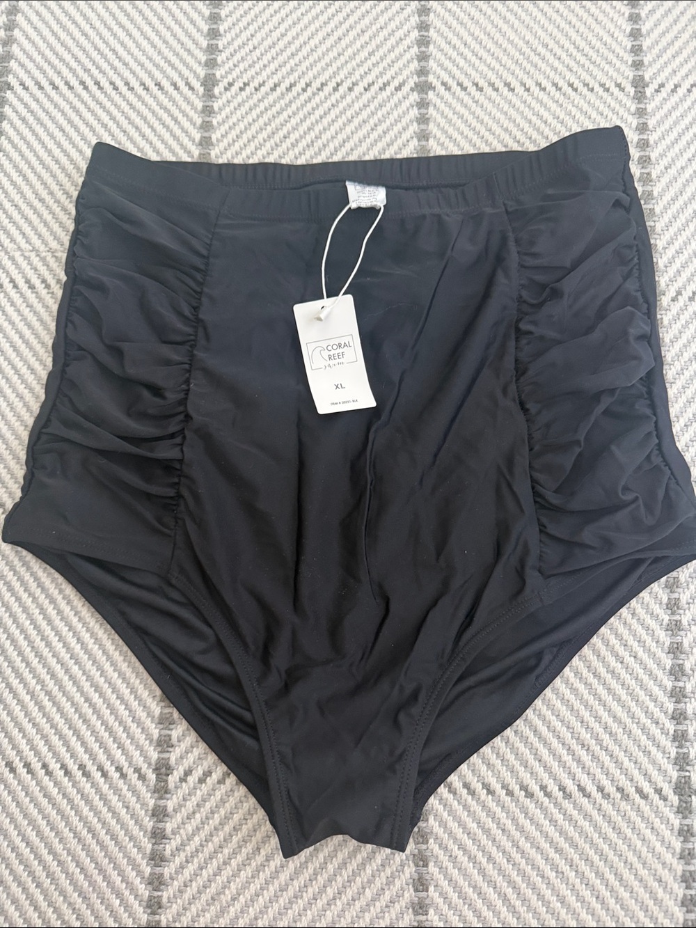 NWT Coral Reef Black High-Waist Swim Bottoms